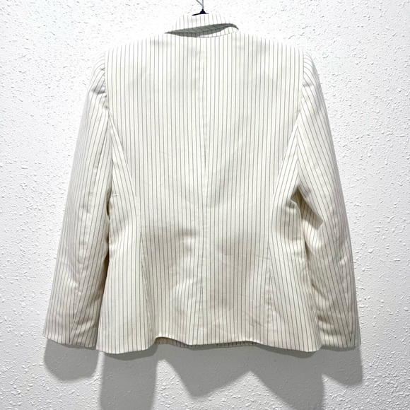 Tahari ASL Women's Striped Notched Collar One-Button Jacket  8 - Picture 6 of 9